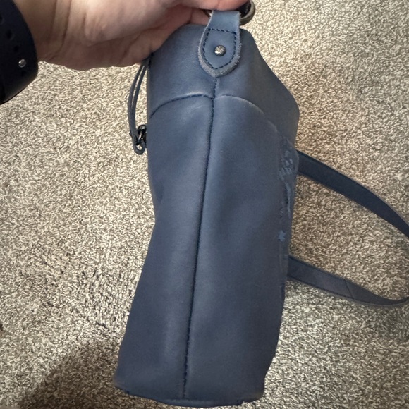 The Sak Leather Blue Embroidered Crossbody Bag - Picture 8 of 9